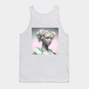 Portrait in Pastel Colors of A Fractal Robot Tank Top